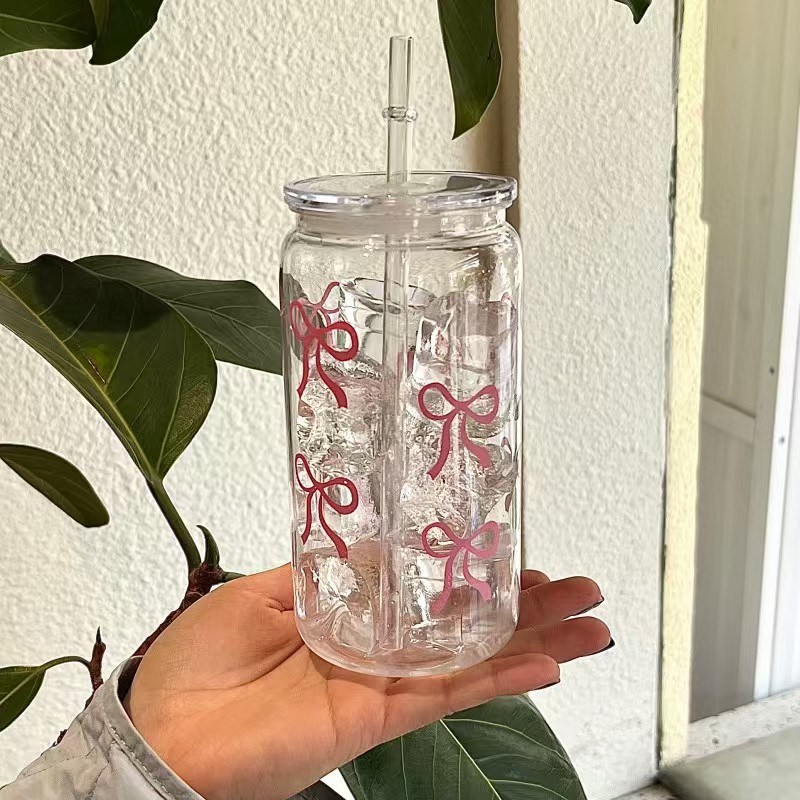 Training Cup Straw - Sevimli Pembe Fiyonklu Plastik Bardak, Kapaklı