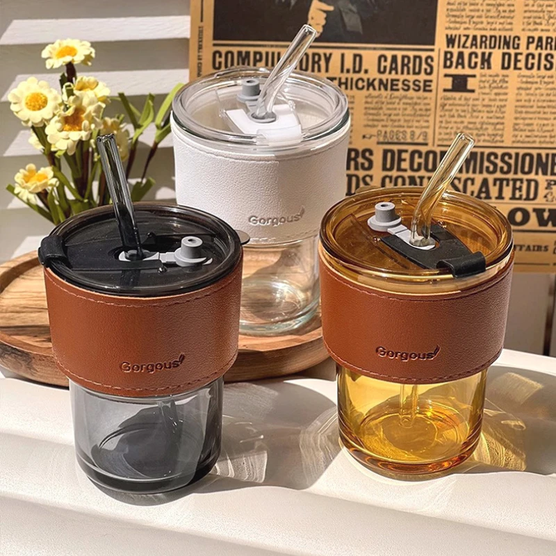 Training Cup Straw - Cam Sipper Bardak Yeniden Kullanılabilir Dökülmeye