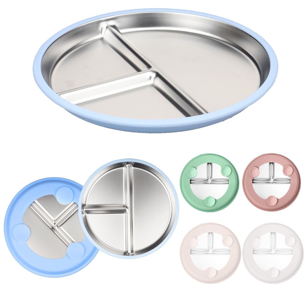 Plate Suction Toddler - Paslanmaz Çelik Çocuk Tabağı, Vakumlu Kaymaz