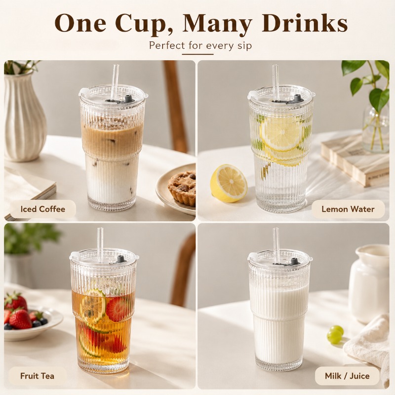 Çizgili Cam Kahve Fincanı Kapa - Training Cup Straw incelemesi ve fiyatı
