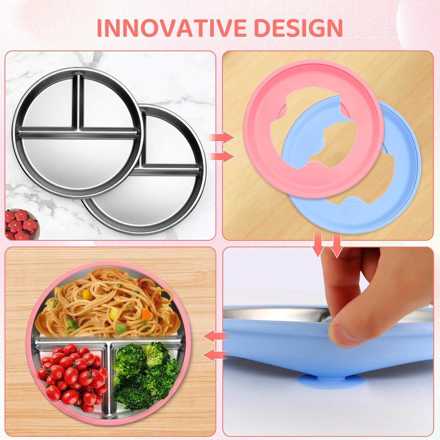 9 İnç Paslanmaz Çelik Çocuk Ta - Plate Suction Toddler incelemesi ve fiyatı