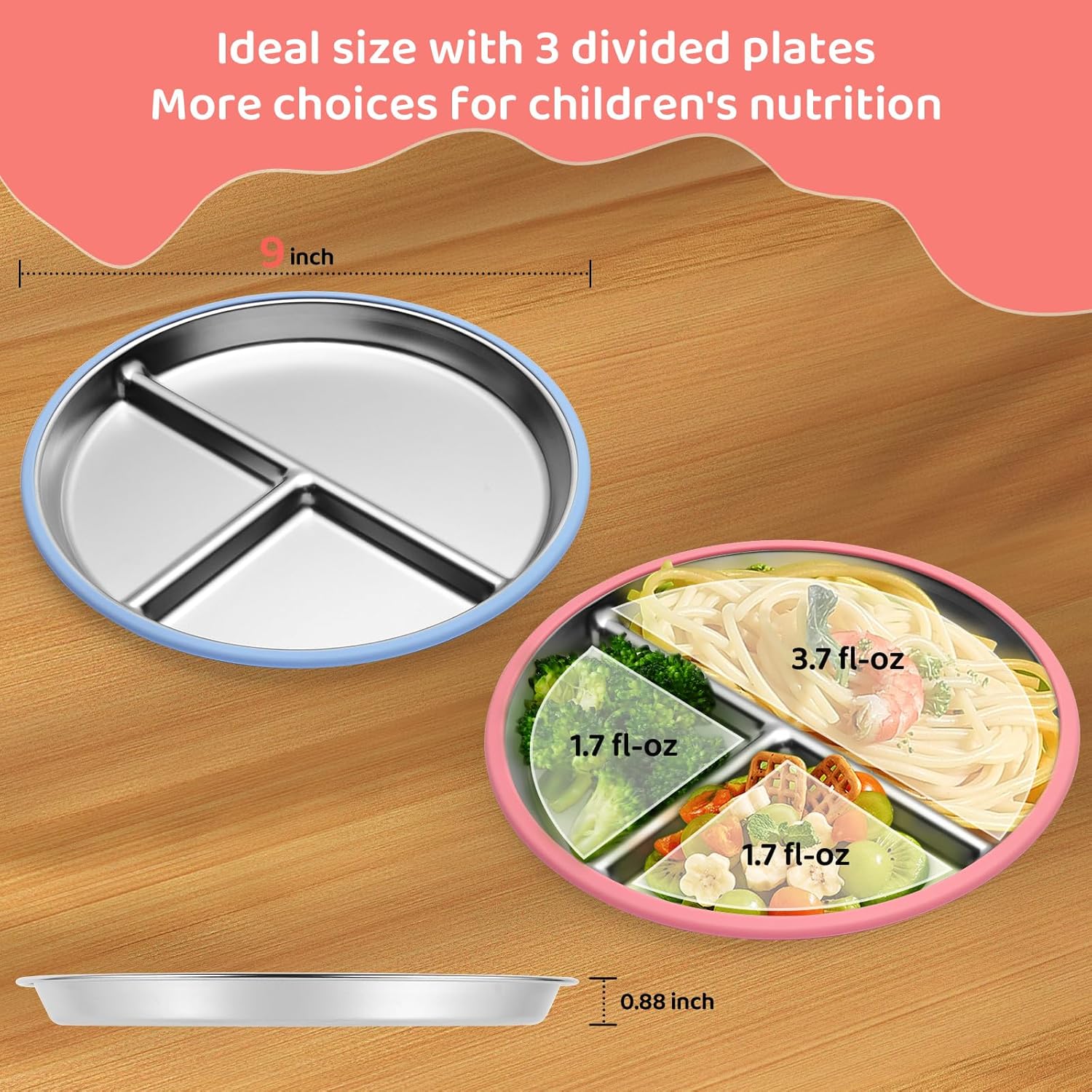 9 İnç Paslanmaz Çelik Çocuk Ta - Plate Suction Toddler incelemesi ve fiyatı